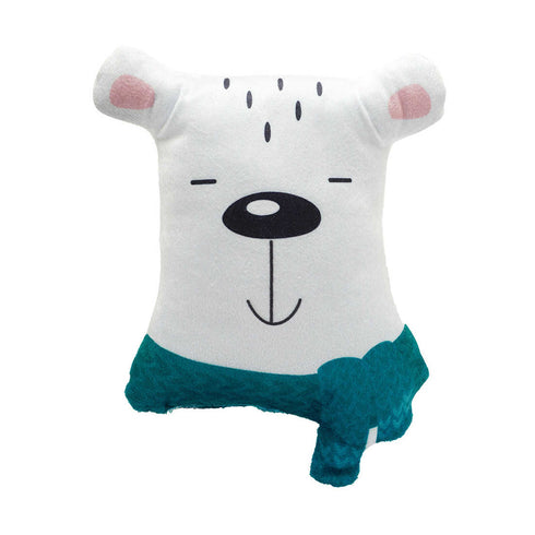 Stuffed Christmas Snow Bear Printed Pillow - Uncommongifts.in